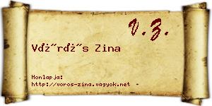 Vörös Zina névjegykártya