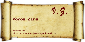 Vörös Zina névjegykártya