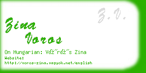 zina voros business card